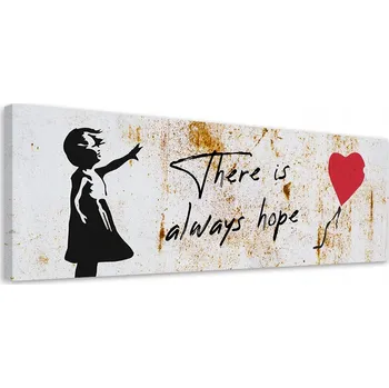 Obraz OBRAZ DO OBÝVÁKU Banksy Dívka s balónkem NA PLÁTNĚ 120x40