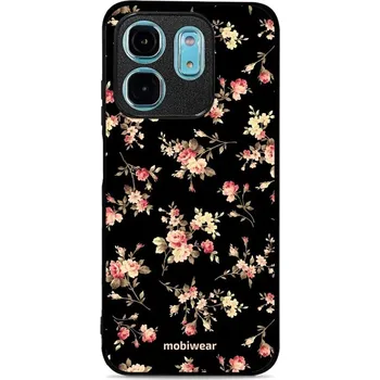 Pouzdro na mobilní telefon Lesklý kryt Mobiwear Glossy - Infinix HOT 50i - G039G - Květy na černé (Prémiové lesklé pouzdro, obal, kryt Mobiwear Glossy na mobil Infinix HOT 50i - G039G - Květy na černé, materiál Plast + TPU silikon - krytí po všech stranách, neošoupatelný potisk,)