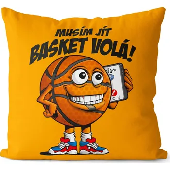 Dekorativní polštářek Polštář 40 x 40 cm - Basket volá