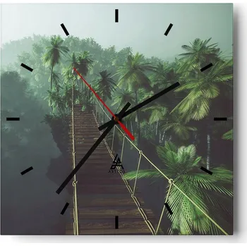 Hodiny Velké nástěnné hodiny 40x40 Krajina Skleněné hodiny Tiché