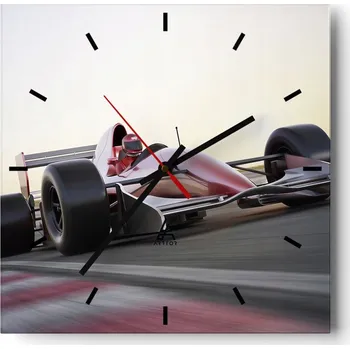 Hodiny Velké nástěnné hodiny na zeď 40x40 Motorismus Skleněné hodiny Tiché