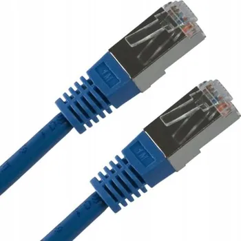 Síťový kabel LAN kabel FTP patchcord, Cat.5e, RJ45 M - RJ45 M, 5 m, stíněný, modrý