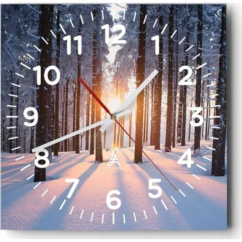 Hodiny Nástěnné hodiny do obýváku 40x40 Krajina Bezhluczne Skleněné hodiny Tiché