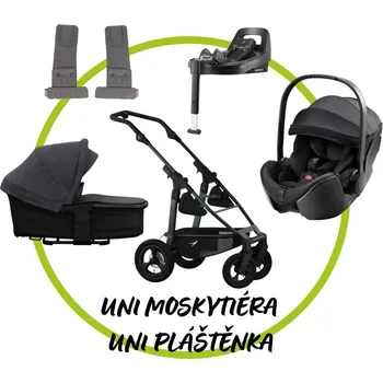 Kočárek TFK - Trends for Kids Akční set TFK Mono 4 frame - air wheel + Hluboká korba kombi Premium + Pláštěnka + Moskytiéra + adaptéry na autosedačku + autosedačka Britax Romer BabySafe PRO + isofix base