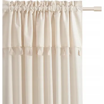 Obraz Hotový závěs do obýváku na pásce s žabkami a tunelem Astoria 140x260 cm krémová j