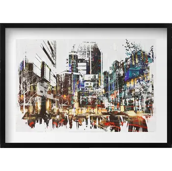 Obraz Stylový obraz v černém rámu New York – město plné života 70x50 cm