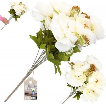 umělá květina Umělé květiny jako živé velké květy do balkonové vázy, 56 cm, pivoňky