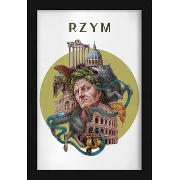 Obraz Ozdobný nástěnný obraz v rámu Řím Koloseum Vlčice Panteon Pizza 20x30 cm