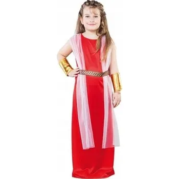 Karnevalový kostým KOSTÝM ŘÍMANKA BOHYNĚ ŘÍM ŠATY ČERVENÉ 128