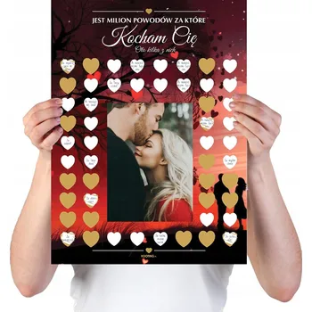 Plakát MILION DŮVODŮ, PROČ TĚ MILUJI LÁSKA PLAKÁT STÍRACÍ KUPÓNY VOUCHER DIY