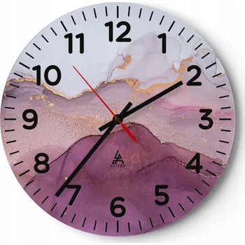 Hodiny Nástěnné hodiny do obýváku 40x40 Abstrakce Kulatý Skleněné hodiny Loft Tiché