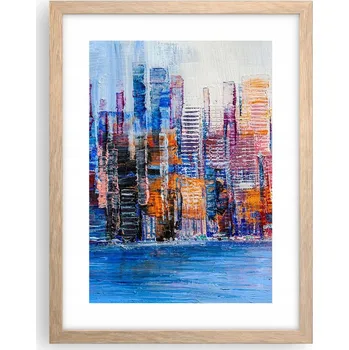 Obraz Obraz plakát v rámu světlý dub do obýváku 30x40 město plakáty na zeď