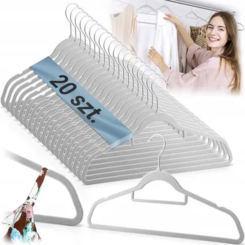 Věšák Sametový závěsný Šatní ramínko Massido , odstíny šedé