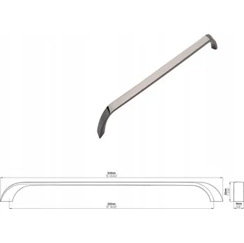 Nábytkové kování Nábytková úchytka SIRO 2381-348ZN16 antracit lesklá