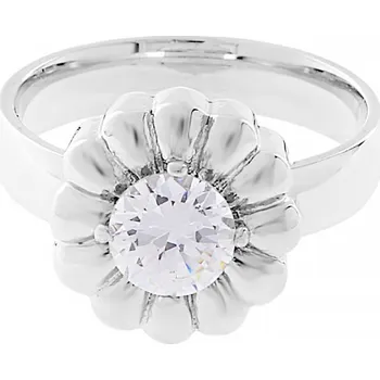 Souprava šperků MPM Dámský ocelový nerezový prsten se zirkony Panqara (velikost 55) - stříbrné barvy