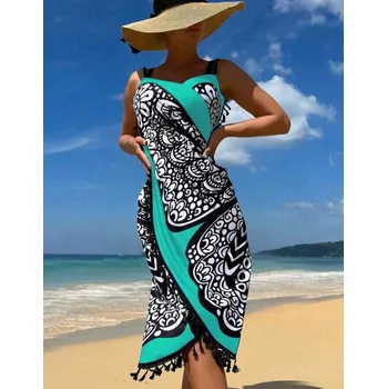 Dámské šaty Zavinovací plážové šaty Barva: Zelená