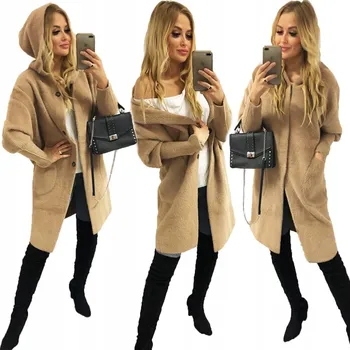 Dámský kabát Soprato dámský oversize kabát s kapucí 909 přechodný univerzální