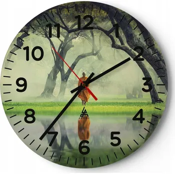 Hodiny Kuchyňské nástěnné hodiny 30x30 Asie Moderní skleněné hodiny Tichý obývací pokoj