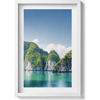 Obraz Závěsný obraz na zeď dekorace do bytu Tyrkysové moře a útesy 40x60 cm