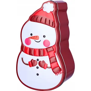 Vánoční dekorace Vánoční kovová dóza na sušenky Dárek Sněhulák