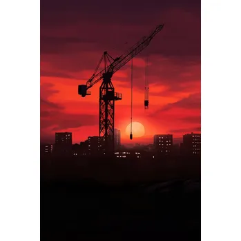 Plakát Plakát Soumrak nad staveništěm bez rámu 61 x 91,5 cm