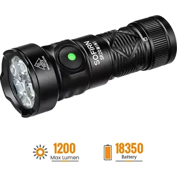 Malá svítilna Sofirn SR20mini, 1200 lumenů, možnost červeného světla, s akumulátorem (malá, výkonná baterka s možností červeného světla)