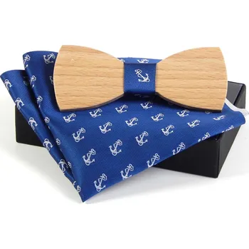 Motýlek HEDVA ČESKÝ BROKÁT Motýlek dřevěný PESh 601+400 set KOTVA modrá KRB