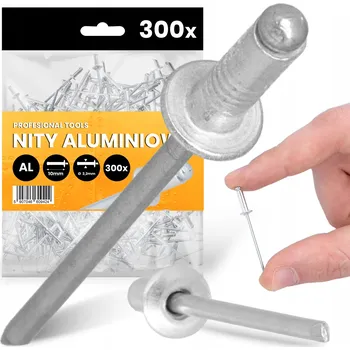 Nýt 300x TRHACÍ NÝTY 3,2x10 mm HLINÍKOVÉ Ocelové Pozinkované NEREZOVÉ Nýt