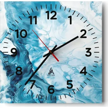 Hodiny Kuchyňské nástěnné hodiny 30x30 Abstrakce Skleněné hodiny do obýváku Moderní Tiché