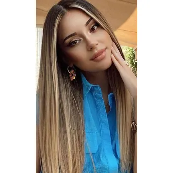 Paruka Vlasy clip in 4 pásy - blond melírované rovné vlasové příčesky 55 cm