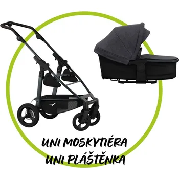 Kočárek TFK - Trends for Kids Akční set TFK Mono 4 frame - air chamber wheel + Hluboká korba kombi Premium + Pláštěnka + Moskytiéra