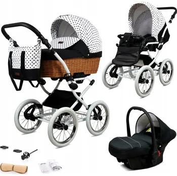 Kočárek Kočárek 3v1 BabyLux CLASSIC WHITE sporťák korbička autosedačka