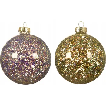 Vánoční dekorace Vánoční Koule na vánoční stromeček ozdoba sklo brokátová flitry