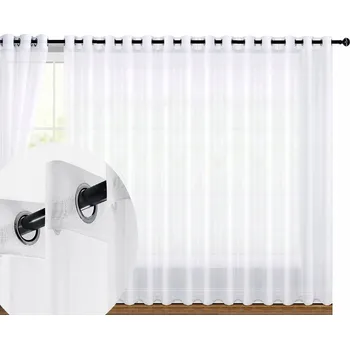 Záclona Záclona Syl Mar voál hladká bílá 500 x 250 cm na kolečkách