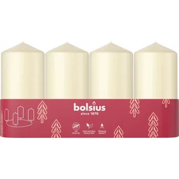 Svíčka Tradiční parafínová svíčka bez vůně Bolsius 4 ks
