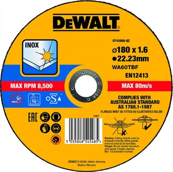 Řezný kotouč DeWALT DT43908 řezný kotouč na nerez 180 mm