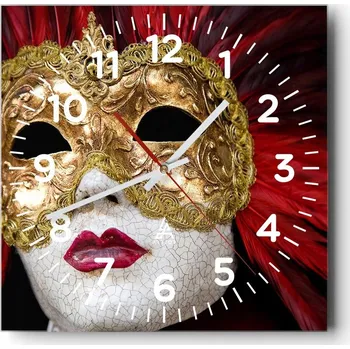 Hodiny Nástěnné hodiny do obýváku 40x40 Maska Tiché hodiny na skle Stylové Tiché