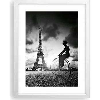 Obraz Obraz plakát v bílém rámu do obýváku 30x40 Paříž foto plakáty na zeď