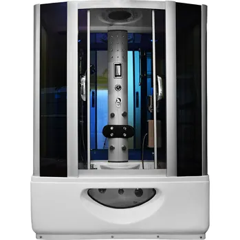 Aplomo Pepper Black masážní sprchový box s hydromasážní vanou Rozměr koutu: 145x85cm