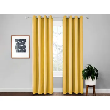 Závěs XPOSE® Zatemňovací závěsy HADES - hořčicový 140x250 cm 2ks, + Prodloužená možnost vrácení zboží do 50 dnů