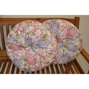 Polštář Polštář kulatý velký motiv hortenzie set 2 kusy