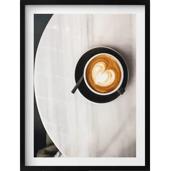 Obraz Dekorativní obraz v rámu do obývacího pokoje Šálek kávy se srdíčkem 60x80 cm