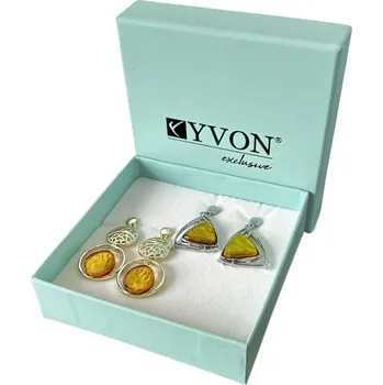 Souprava šperků Yvon Dárkový set dvou párů náušnic s barevnou pryskyřicí