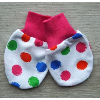 Rukavice AMÁLKA Bavlněné kojenecké rukavičky, kuličky v.50-68