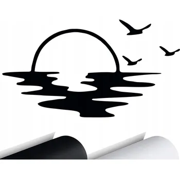 Samolepicí dekorace na vozidlo Samolepka auto SLUNCE Západ slunce na moři 8x15