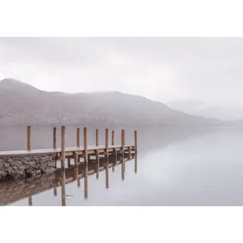 Obraz Plakát Dřevěné molo nad jezerem bez rámu 66,5 x 46,5 cm