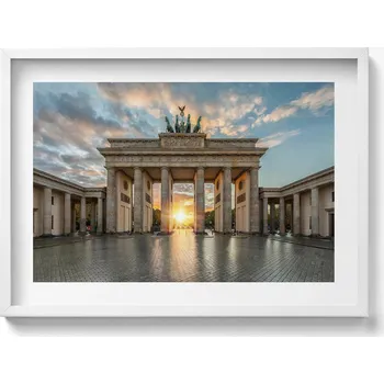 Obraz Závěsný obraz rámeček bílé barvy Braniborská brána v Berlíně 70x50 cm