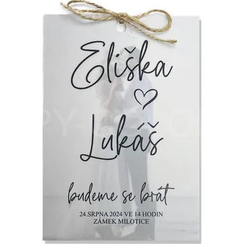 Svatební dekorace Moderní elegantní svatební oznámení A6 s pauzovacím papírem