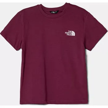 Chlapecké tričko Dětské bavlněné tričko The North Face BOX NSE S/S RELAXED TEE růžová barva, NF0A8CJB6EO1 42X, vel. 155-160
