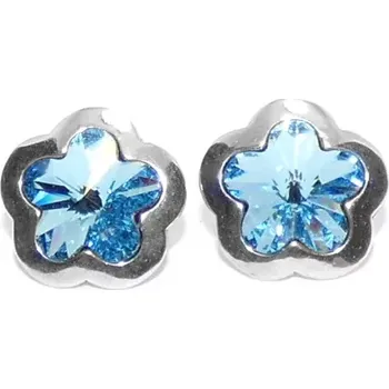 Náušnice Stříbrné náušnice Swarovski Akvamarine krystal - NŠ1296 (Stříbrné náušnice se Swarovski krystalem)